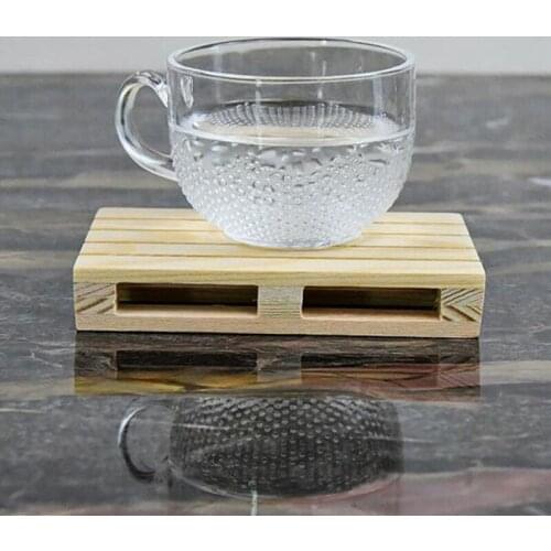 1PCS Mini Wooden Pallet Beverage Coasters For Hot And Cold Drinks Insulation Pad Cup Coaster Pot Mat 12*8*2cm Wood Coasters