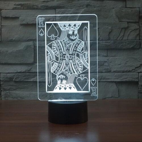 Poker Festival Atmosphere Colorful Nightlight Amazon Home Usb Touch Light Novelty Factory direct wholesale 3d Lamp