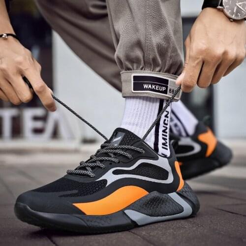 Causal de 2020 sapatos sports trainers men sneaker Sneakers para male knitting Men sport 39 on solid mens Male white black man