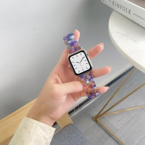Lightweight Resin Wristband for Apple Watch Band 44mm 40mm 38mm 40mm Bracelet Strap for iWatch SE 6 5 4 3 2 1 Correa Accessories
