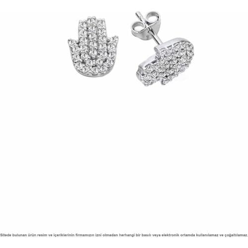Silver Fatma Master Hand Mini Earrings
