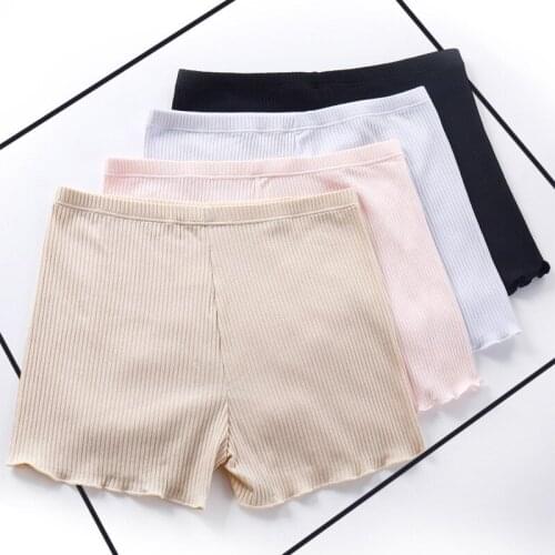 4 color Womens Breathable Safety Short Pants Hot Sale Cotton Seamless Mid-Rise Cotton crotch Girls' summer Necessary shorts