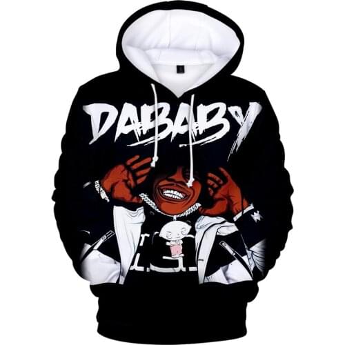 New Print Dababy 3D Hoodies Mens and Womens Long Sleeve Sweatshirt Kpop Oversized Hooded Harajuku Mens Hip Hop Sweatshirt