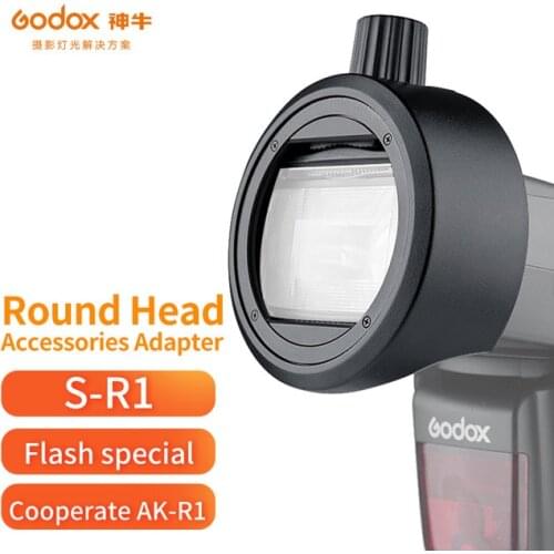 In stock! Godox Round Head Accessories Adapter S-R1 Suit for V860II V850II TT685 TT600 Series insatll AK-R1 Kit for V1