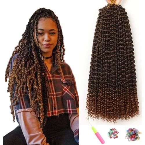 Passion Twist Crochet Hair 18 Inch Water Wave Synthetic Braids for Passion Twist Braiding Hair Goddess Locs Hair Extensions