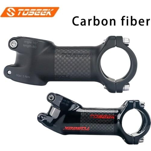 Toseek Carbon Bike Stem 31.8mm Bicycle Handlebar Stem 10/17/25/35 Degree 50 60 70 80 90 100 110 120mm for MTB Road Folding Bike