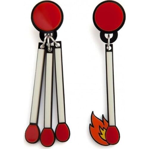 2021 Women Punk Earrings Matchstick Pandent Earrings Charm Hip Hop Girls Gift Cute Stud acrylic jewelry Evening Party Earring