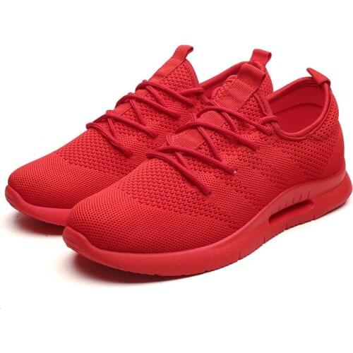 Women Sneaker Comfortable Running Shoes Newest Lace-Up Sneakers Male Breathable Footwear Athletic Shoes Black Red Cheap Trainers