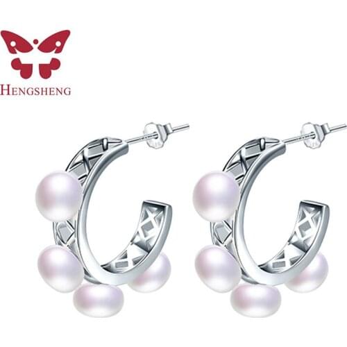 Nice 8PCS 7-8mm Pearl Stud Earrings 925 Sterling Silver Earrings For Women Natural Freshwater Pearl Earings Fashion Jewelry