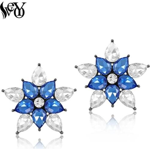 VEYO 2018 New Crystal Five-pointed star Statement Stud Earrings For Women Earring Fashion Jewelry Free Shipping