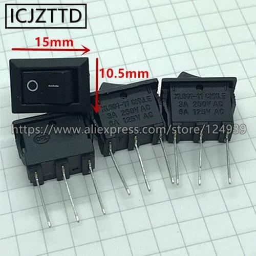 10pcs 3A 250V 3Pins DIP KA-04 2 Positions on-off switch Rocker Switch 7KA-0004 7KA-04 Copper pins boat rocker switch