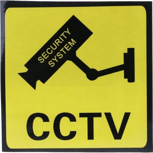 10PCS Warning Stickers CCTV SECURITY SYSTEM Self-adhensive Safety Label Signs Decal 111mm Waterproof K92F
