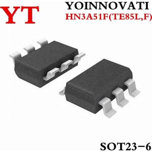 20PCS/lot HN3A51F(TE85L,F) TRANS 2PNP 120V 0.1A SM6 HN3A51F(TE85L 3A51 HN3A51