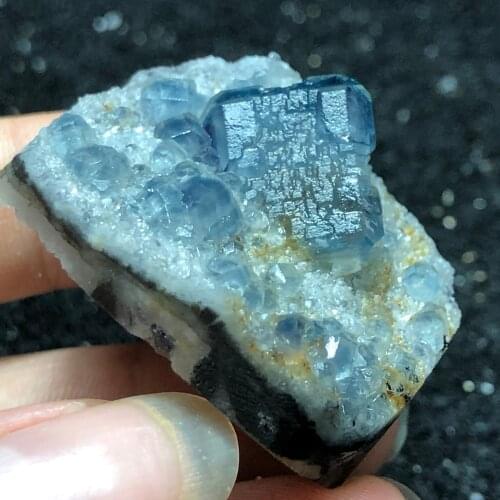 29.5g natural blue-green fluorite mineral ring vein healing teaching specimen stone decoration collection ornaments