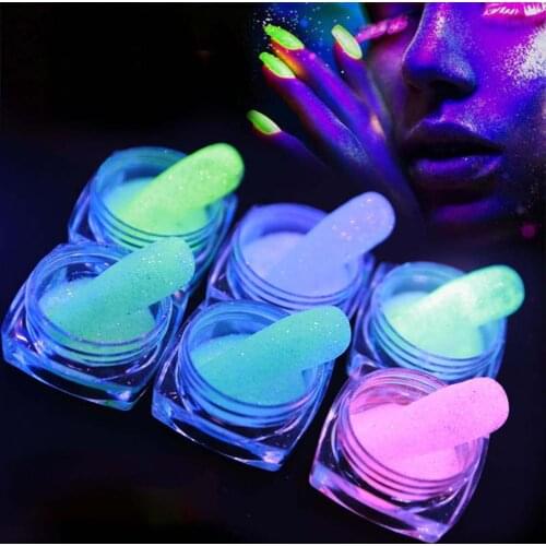 6 Boxes/Set Nail Sequins Noctilcent Glowing in Dark Luminous Chameleon Manicure Sequins for Female DIY Shiny Luminous Sequin