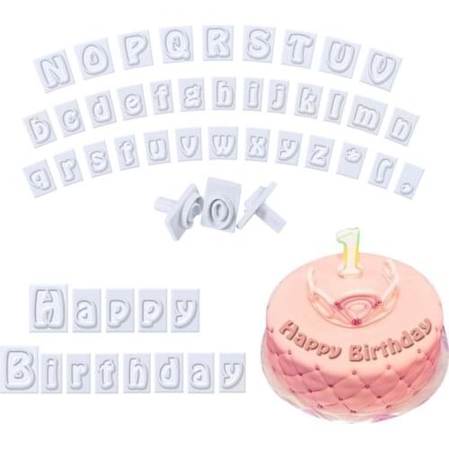 64pcs/Set Plastic Cookies Fondant Cutter Alphabet Letters Shape Cake Decorating Tool Baking Supplies J2Y