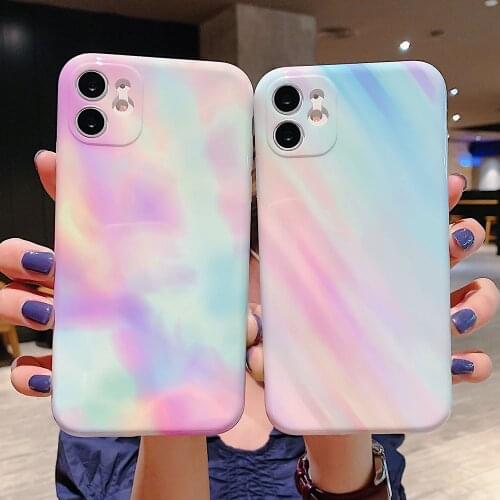 Rainbow Case For iPhone 11 Pro Max 7 8 Plus Phone Cases Gradient Colorful Soft TPU Back Cover For iPhone XS Max XR X SE Fundas