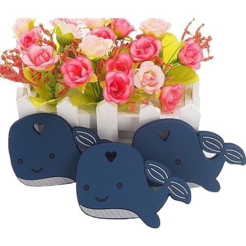 Chenkai 5PCS Silicone Dolphin Teether Smoothing Cartoon Pacifier For Baby Sensory Nursing Necklace Bracelet Jewelry Accessories