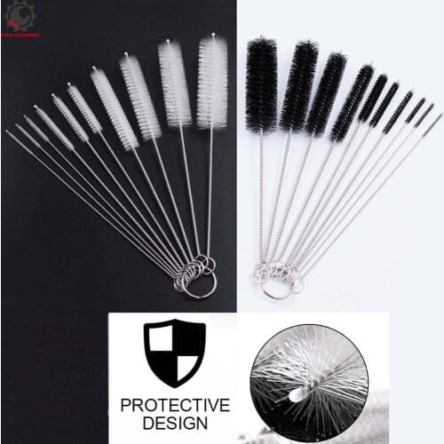 Cleaning Brushes 8 Inch Nylon Tube Brushes with Protective Design Household Bottle Brushes Soft Hair Cleaning Pipe Brush Tools