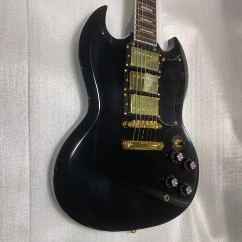 SG Electric Guitar G400 Black Body Golden Hardware Three Pickups Rosewood Fingerboard Mahogany Body Free Shipping