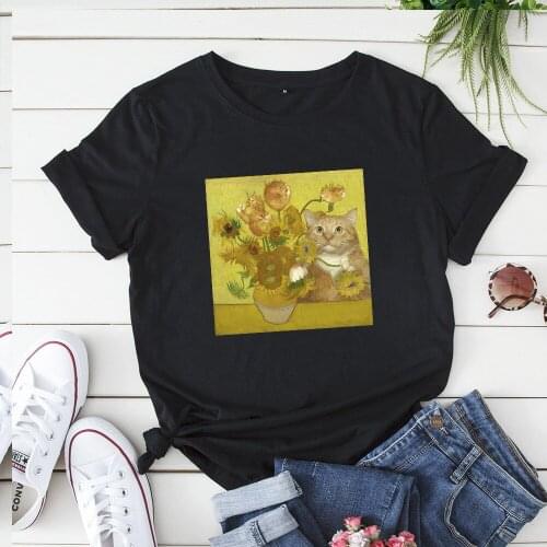 Harajuku Graphic Print Plus Size Women Tee Tops 100% Cotton Summer T-Shirt Woman Shirts Fashion Casual Loose Mujer Tshirt