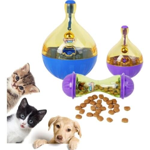 Tumbler Interactive Pet Play Ball Toys Feeder Puppy Cat Slow Feed Leakage Food Dispenser IQ Pet Educational Training Ball Toys