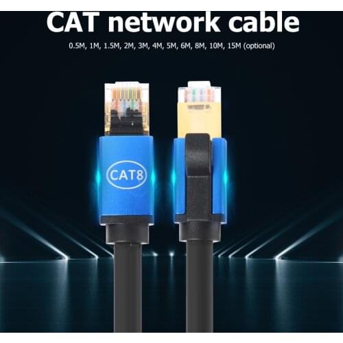 Cat8 Ethernet Cable STP 40Gbps Super Speed Cat 8 RJ45 Network Lan Patch Cord RJ45 Ethernet Cable for Router Modem Switch PC