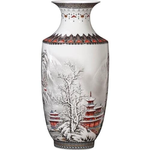 Jingdezhen Ceramic Vase Arrangement Living Room Flower Arrangement Modern Chinese Home TV Cabinet Wine Cabinet Decoration Crafts