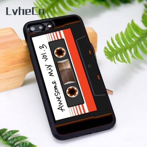 LvheCn Silicone Rubber Phone Case Cover for iPhone 6 6S 7 8 Plus X XS XR 11 12 Mini Pro Max awesome mix tape vol 3