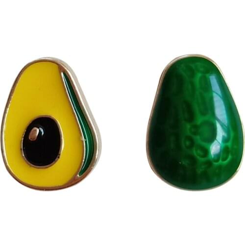 Metal Cute enamel Avocado Earrings for women Trendy Fun Fruit Earrings