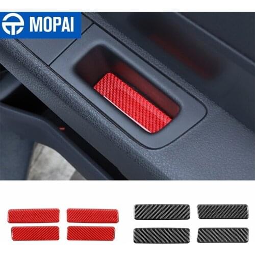 JIDIXIAN Soft Carbon Fiber Car Door Storage Handle Decoration Cover Stickers for Ford F150 Raptor 2009-2014 Interior Accessories