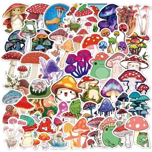 Cartoon Mushroom Stickers Childrens Cute Plant Scrapbooking Sticker for Kids School Office Stationery Kawaii Stickers Aesthetic