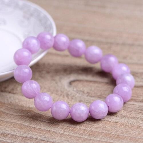 Natural Purple Kunzite Quartz Clear Round Beads Bracelet Gemstone Kunzite Cat Eye Women Men 7mm 8mm 9mm 10mm 11mm AAAAAA