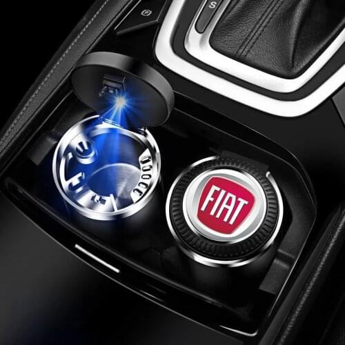 NEW Car Ashtray With Led Lights With Logo Creative Personalityor Fiat Aegea 500c Panda Uno Palio Tipo Doblo car Emblem Auto