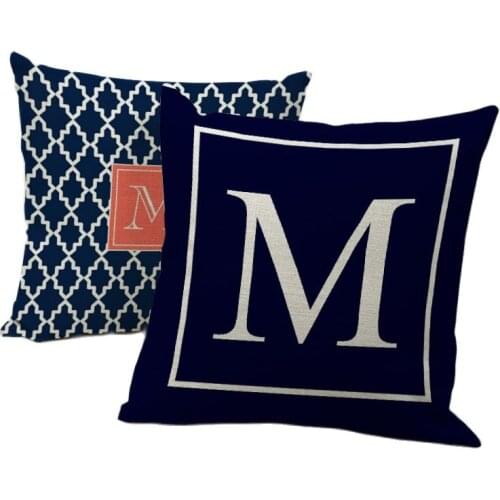 New Design Home Decor Letter Pillow Case With Big M Geometric Cushion Cover Home Decor Wholesale And Retail conjies