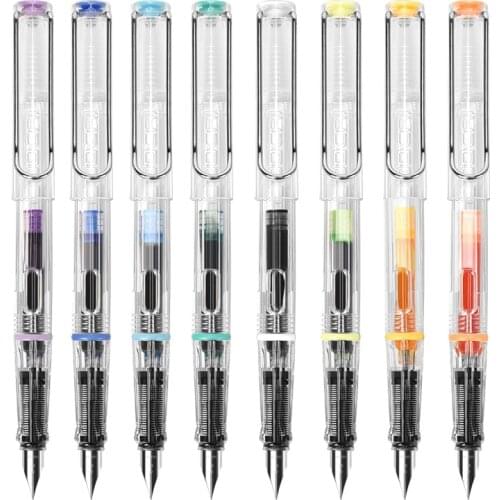 12 Constellations Style Transparent Metal Fountain Pen Calligraphy Pens EF Nib Fountain Pen School Office Stationery Supplies