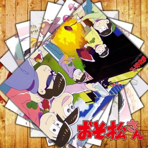 10 PCS/LOT Anime Osomatsu-san Poster Mr. Osomatsu Postcard Sticker Toy Ichimatsu Karamatsu Juushimatsu Choromatsu Wall Pictures