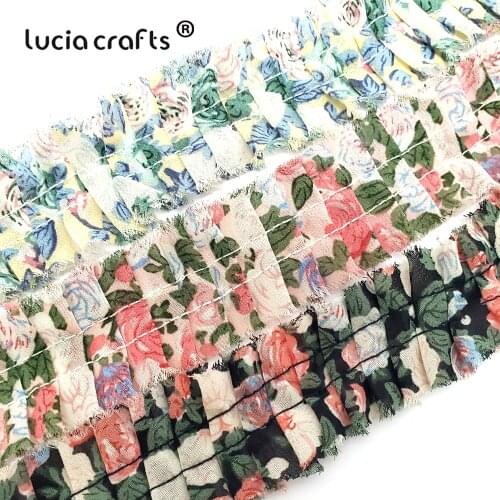 SALE 30mm 3y/Lot Vintage Floral Printing Garment Lace Girl DIY Headband Ribbon Sewing Supplies X0320