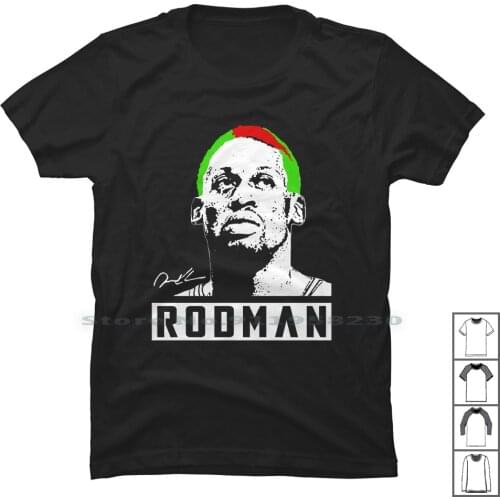 Rodman Custom Rare Art Inspired Basketball T Shirt 100% Cotton Inspire Basket Dennis Rare Ball Tom Ask Bad Rod Red Art Us