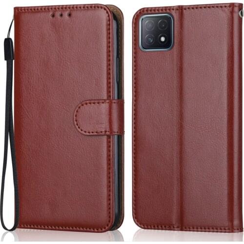 Folio Luxury Leather Case for On OPPO A72 5G Wallet Stand Flip Case Phone Bag with Strap