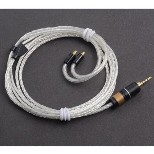Hand Made DIY 2.5mm Balanced Line 8 Core Single Crystal Silver Updated Cable For SE525 SE846 UE900 AK380 N5 PAW5000 L3 FIIO X5