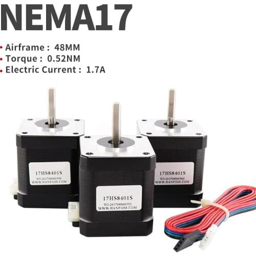 Nema17 Micro 42 stepper motor 48MM 12V two-phase four-wire 1.7A Nema17 42 stepper motor 3D printing motor