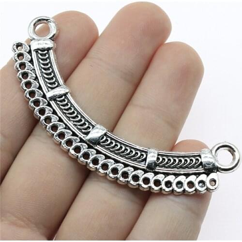 Tristana 4pcs 70x30mm Charm Necklace Connector For Jewelry Making Antique Silver Color DIY Necklace Finding