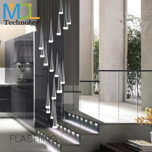 Modern LED Meteor shower Chandelier Lighting AC110-240V Large Staircase Pendant Hanging Light Fixture for Hotel Restaurant villa