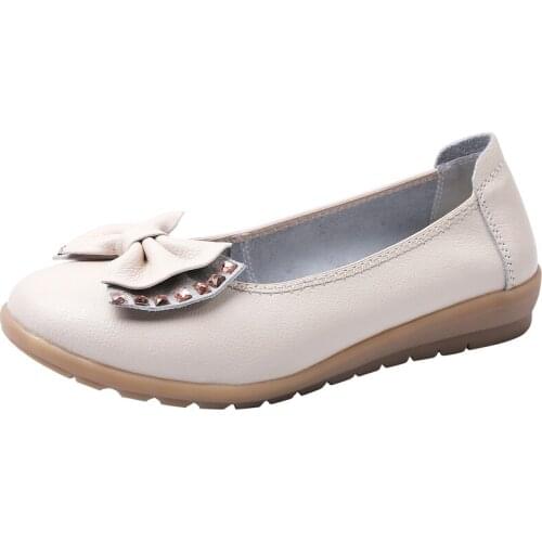 A Pedal Soft Sole Casual Womens Shoes Boat Shoes Lazy Shoes Low-heel Breathable Small Leather Shoes Peas Shoes