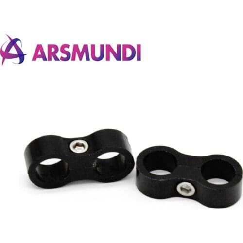 Universal 2-Hole Oil Fuel Water Hose Turbo Separator Divider Clamp Line Separator AN6/AN8/AN10/AN12