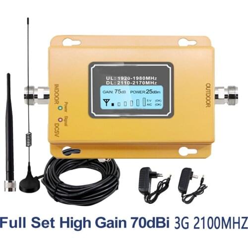 70db 3g 2100 Repeater cell phone Signal 2100MHz repeater Mobile 2100 MHz Signal Booster Amplifier LCD Mini 3G LTE WCDMA UMTS