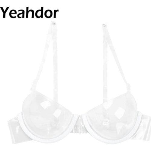Womens Bras Sexy Lingerie Transparent Push Up Plastic Bra Invisible Adjustable Shoulder Straps Underwire Brassiere Underwear