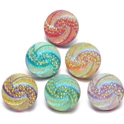 10pcs/lot New Snap Button Jewelry Mixed Style Ginger Resin 18mm Snap Buttons Fit Snap Bracelet Bangles Button Snap Jewelry