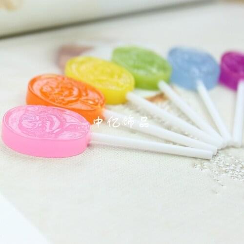 10pcs/lot solid resin colorful girl lollipop candy mix size crafts DIY dollhouse christmas Jewelry Making Findings